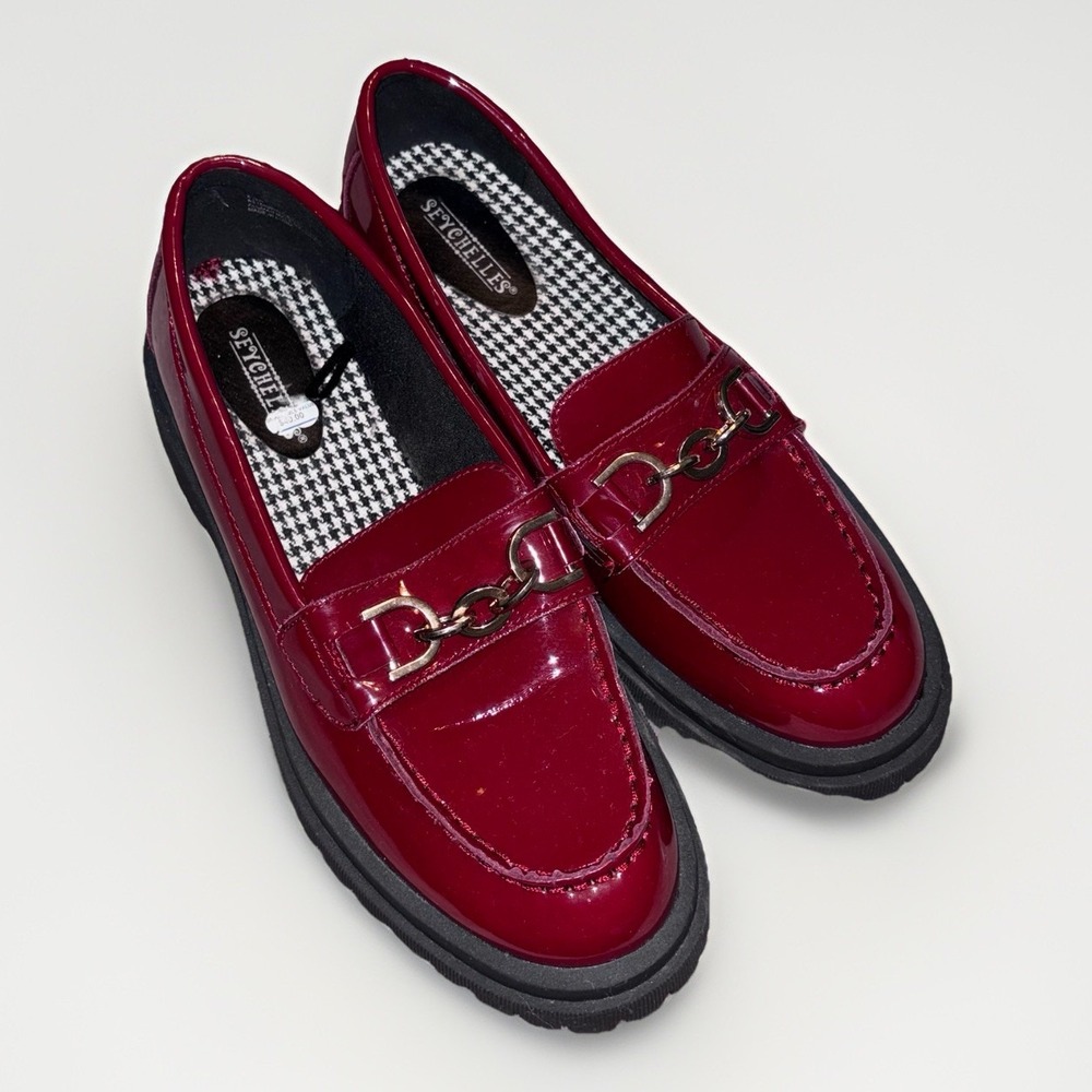 Seychelles Burgundy Loafers with Black Soles